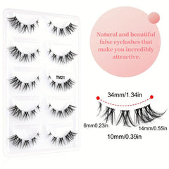 Spiky Anime False Eyelashes 5 Pairs Natural Look Reusable Cosplay