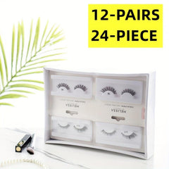 12 Pairs Natural False Eyelashes Thick & Soft Fluffy Extension Makeup Tool