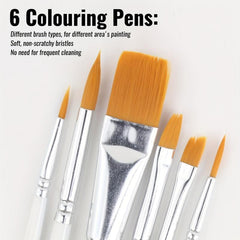 12 Color Face Paint Kit with 6 Brushes for Halloween Cosplay SFX