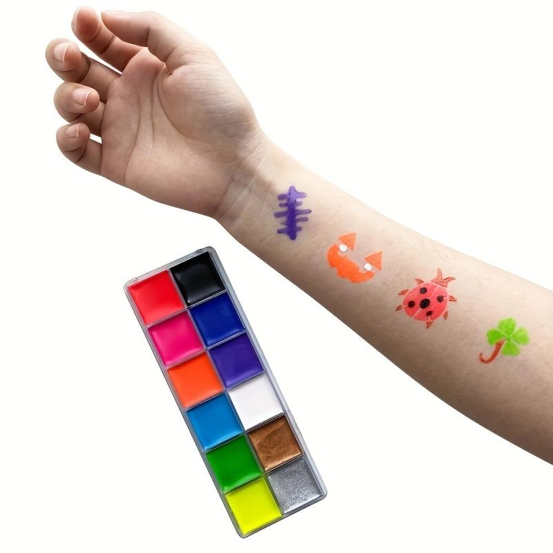 12 Fluorescent Waterproof Face Body Painting Makeup for Christmas Halloween