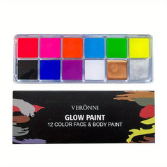 12 Fluorescent Waterproof Face Body Painting Makeup for Christmas Halloween