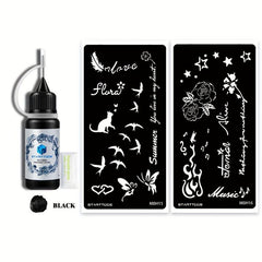 Flying Bird Flower Waterproof Temporary Tattoo