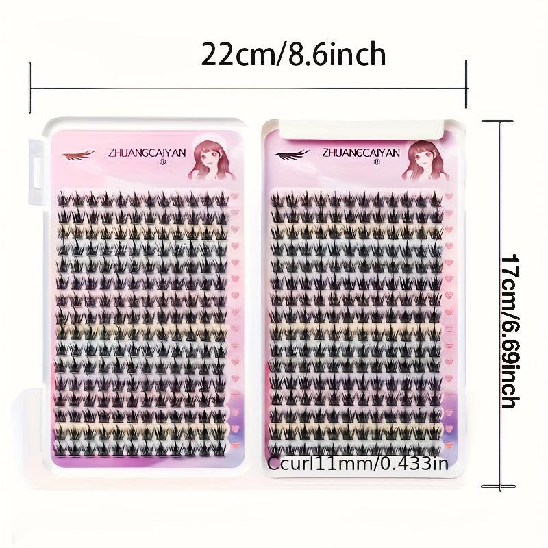 32 Rows DIY Lash Extension Kit Individual Lashes Kit 348 Pcs 12mm Clusters