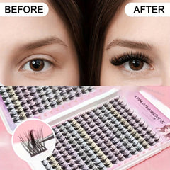 32 Rows DIY Lash Extension Kit Individual Lashes Kit 348 Pcs 12mm Clusters