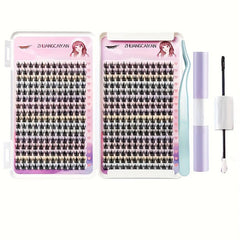 32 Rows DIY Lash Extension Kit Individual Lashes Kit 348 Pcs 12mm Clusters