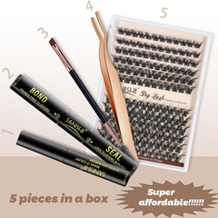 DIY Lash Extension Kit with 144 Pcs Lash Clusters