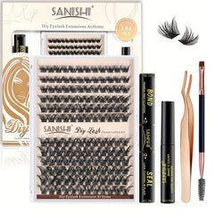 DIY Lash Extension Kit with 144 Pcs Lash Clusters