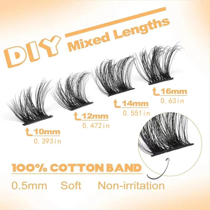 DIY Individual Eyelashes Kit Natural & Thick 3D Lashes Extension