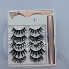 5 Pairs Magnetic Eyelashes With Eyeliner And Tweezer No Glue Needed