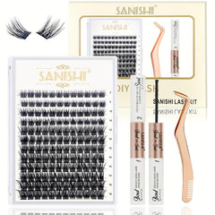 DIY Eyelash Extension Set 144 Lash Clusters Adhesive Easy Applying