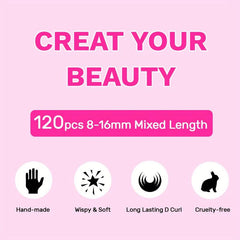 DIY Lash Clusters 120 Pcs Kit With Strong Lash Bond And Seal