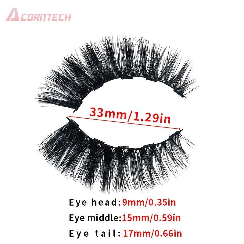 5 Pairs Magnetic False Eyelashes Set With Liquid Eyeliner And Tweezers