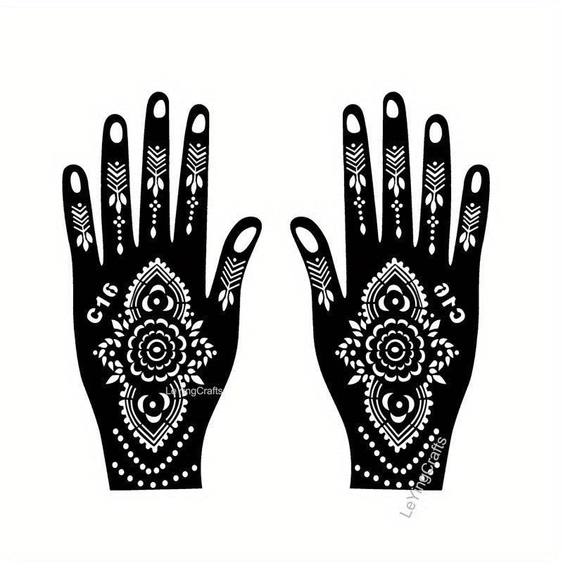 Temporary Tattoo Stencils Long Lasting Waterproof Hand Stencils Self Adhesive