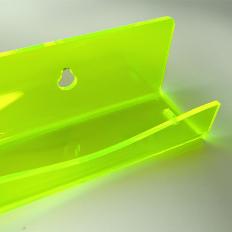 Fluorescent Green Nail Polish Rack - Wall Mounted Acrylic Shelf