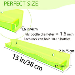Fluorescent Green Nail Polish Rack - Wall Mounted Acrylic Shelf