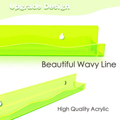 Fluorescent Green Nail Polish Rack - Wall Mounted Acrylic Shelf
