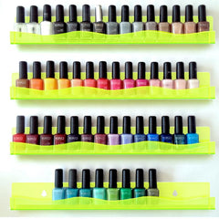 Fluorescent Green Nail Polish Rack - Wall Mounted Acrylic Shelf
