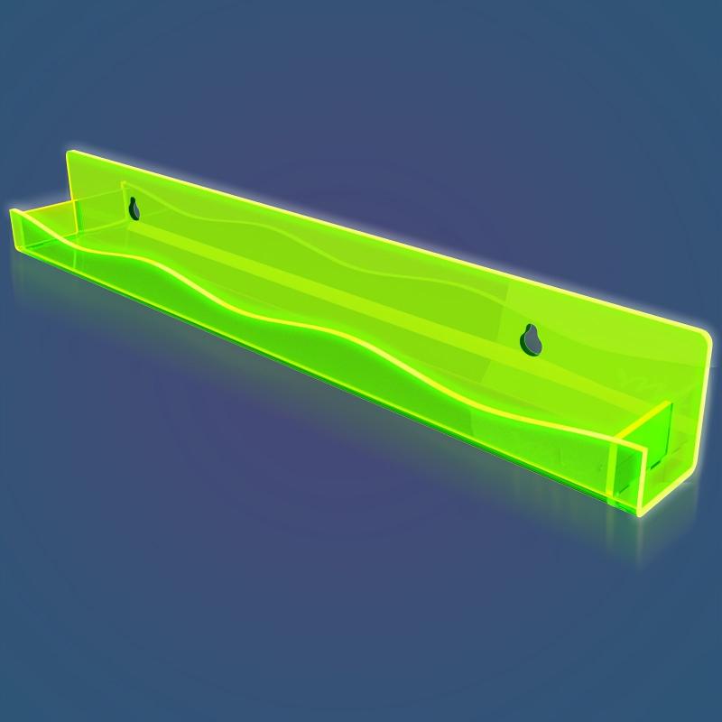 Fluorescent Green Nail Polish Rack - Wall Mounted Acrylic Shelf