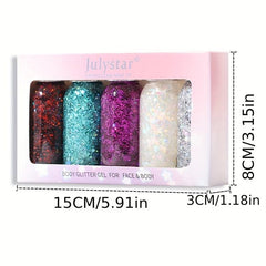 5 Pcs Glitter Liquid Eyeshadow Set Shimmering Sparkle Waterproof Long Lasting
