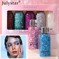 5 Pcs Glitter Liquid Eyeshadow Set Shimmering Sparkle Waterproof Long Lasting