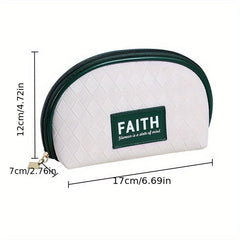 Half Moon Shaped Cosmetic Bag Makeup Organizer Portable Travel Roomy Makeup Bag