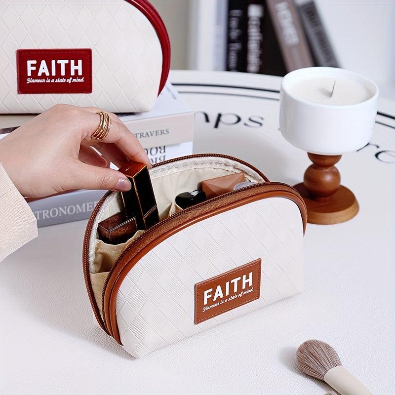 Half Moon Shaped Cosmetic Bag Makeup Organizer Portable Travel Roomy Makeup Bag