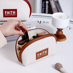 Half Moon Shaped Cosmetic Bag Makeup Organizer Portable Travel Roomy Makeup Bag