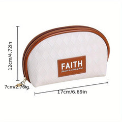 Half Moon Shaped Cosmetic Bag Makeup Organizer Portable Travel Roomy Makeup Bag