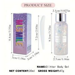 Mermaid Sequins Body Glitter Gel Long Lasting Glitter for Face Hair Eyeshadow