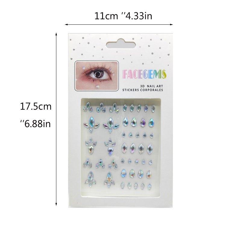 Faux Diamond Gemstone Stickers for Eye and Face Decoration