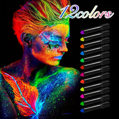12 Colors UV Blacklight Glow Face Paint Neon Makeup Kit