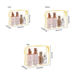 3pcs Clear Makeup Bag Zipper Waterproof Travel Storage Pouch Cosmetic Toiletry