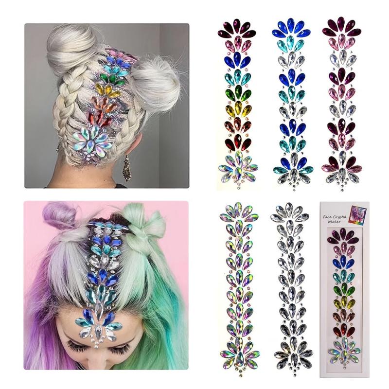 1 Pc Halloween Rhinestone Face Patch Hair Drill Chest Drill Eco Friendly