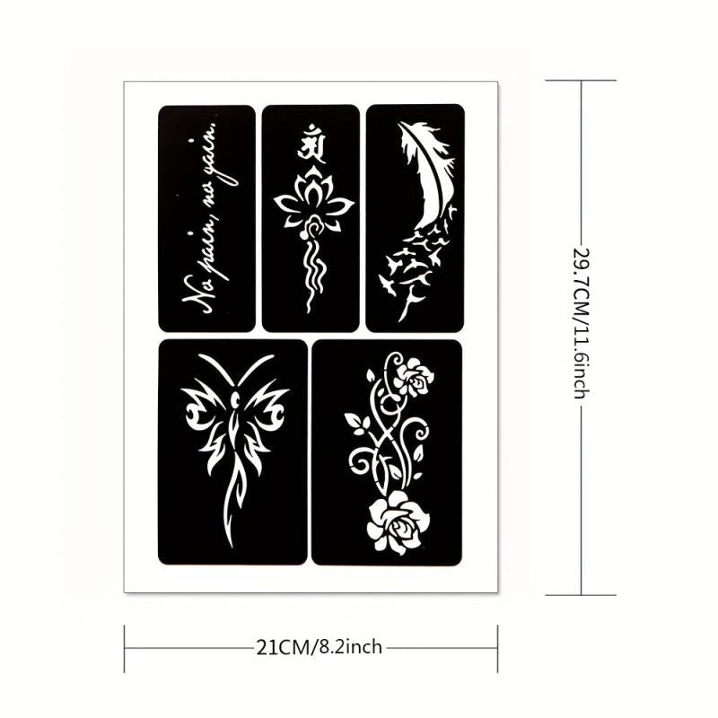 2 Sheets A4 Hollow Tattoo Stencil 1 Bottle Tattoo Dye Paste