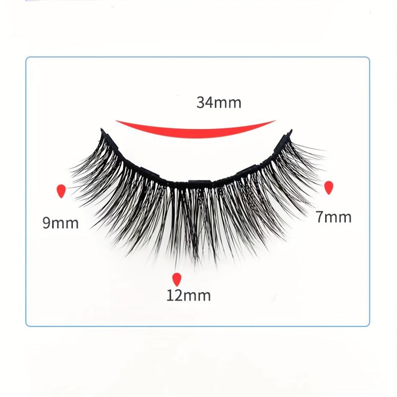 5 Pairs Magnetic False Eyelashes With Magnetic Eyeliner And Mascara Set