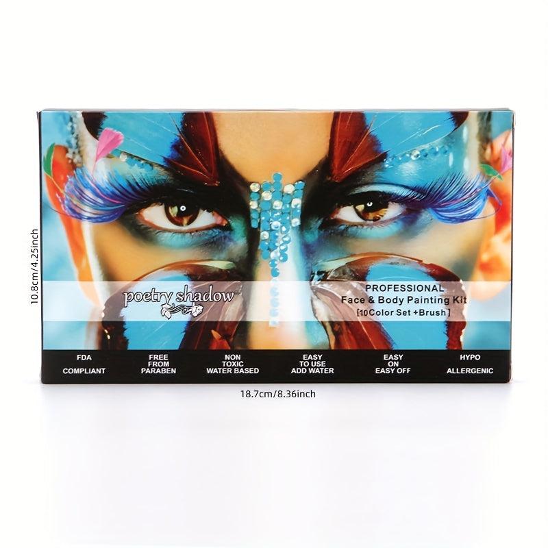 10 Colors Drama Body & Face Painting Water Based Long Lasting Makeup
