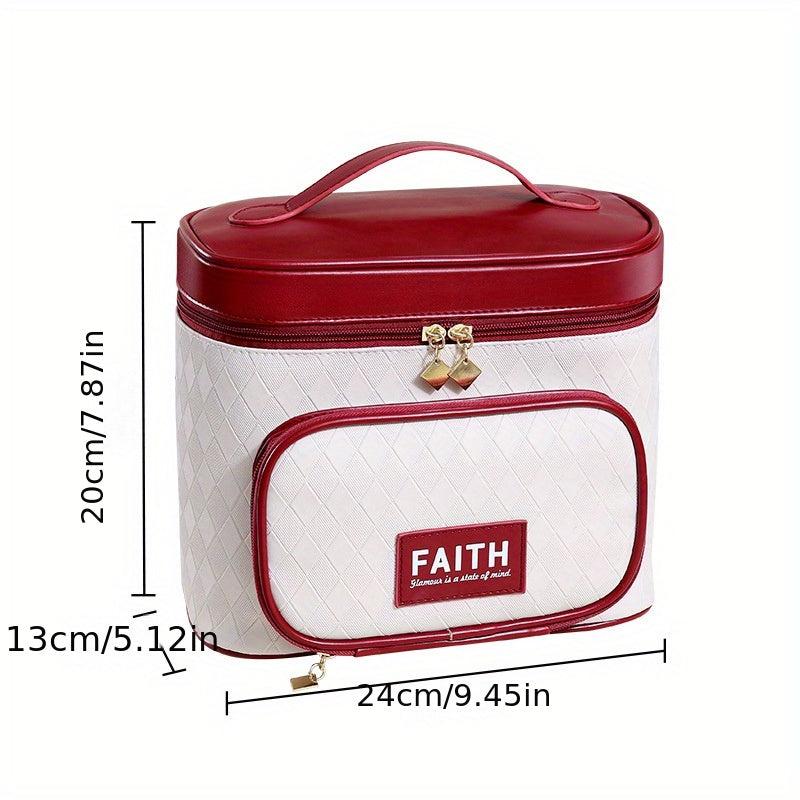 Rhombus Plaid Pattern Makeup Bag Large Capacity Cosmetic Travel Organizer