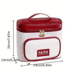 Rhombus Plaid Pattern Makeup Bag Large Capacity Cosmetic Travel Organizer