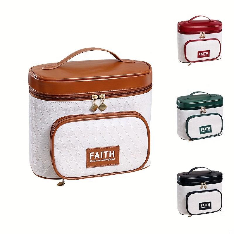 Rhombus Plaid Pattern Makeup Bag Large Capacity Cosmetic Travel Organizer
