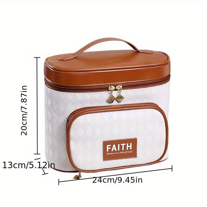 Rhombus Plaid Pattern Makeup Bag Large Capacity Cosmetic Travel Organizer