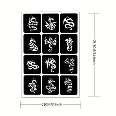 4 Sheets A4 Tattoo Stencil + Dye Paste Bundle