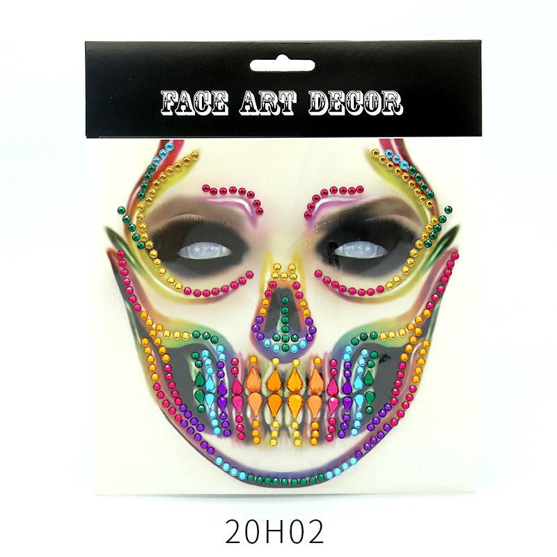 Halloween Face Gem Stickers Fluorescent DIY Party Cosplay Face Paint