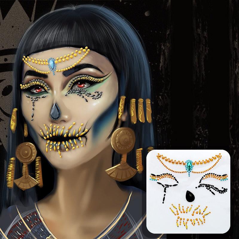 Halloween Face Gem Stickers Fluorescent DIY Party Cosplay Face Paint
