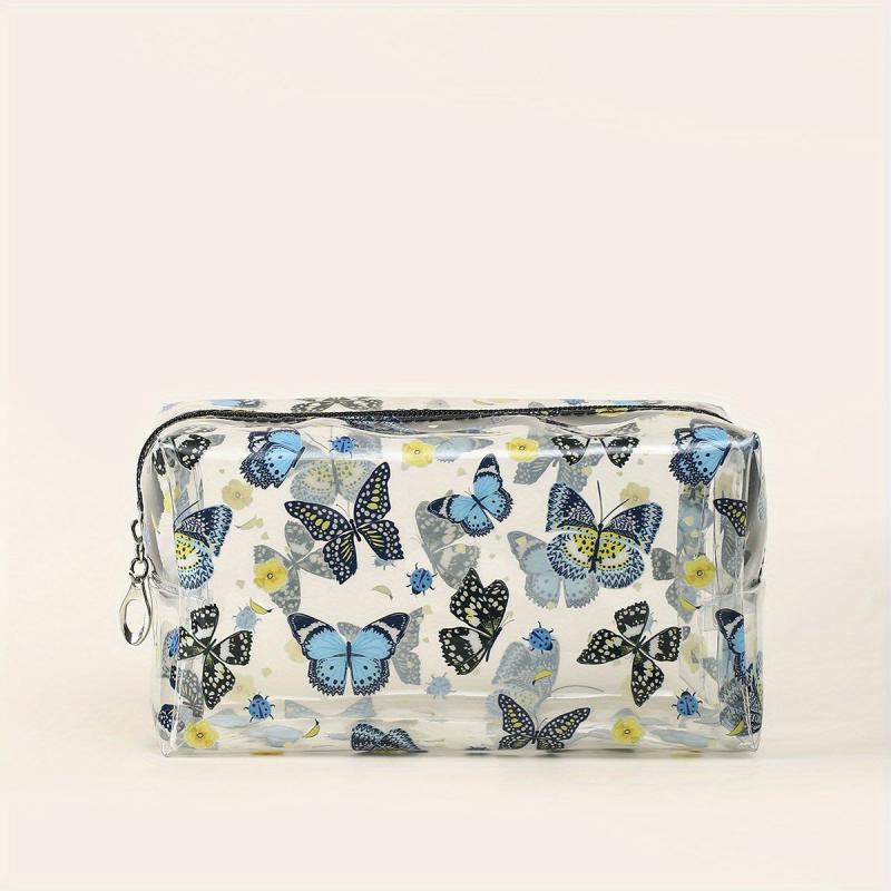 Butterfly Pattern Clear Makeup Bag Travel Waterproof Cosmetic Pouch