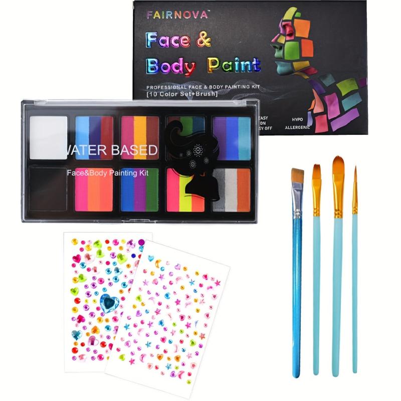 Face Paint Makeup Split Cake Palette 10 10gm Water Activated Kit