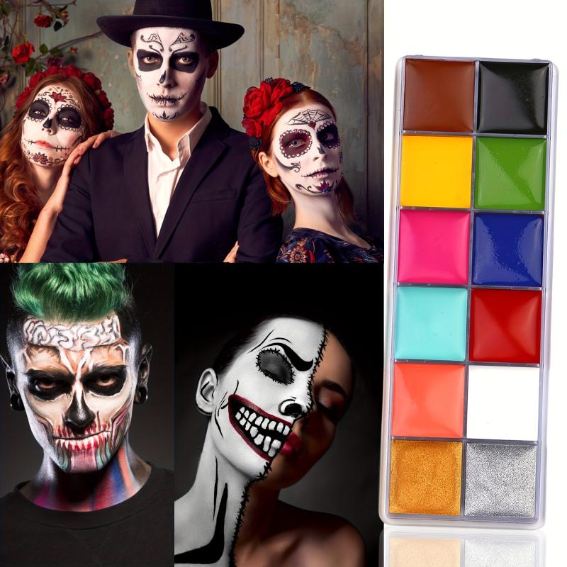 CCbeauty 12-Color Face Paint Kit for Halloween Costume