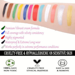 CCbeauty 12-Color Face Paint Kit for Halloween Costume