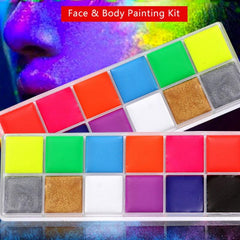 12 Vibrant Fluorescent Paint Colors for Cosplay Makeup Body Painting