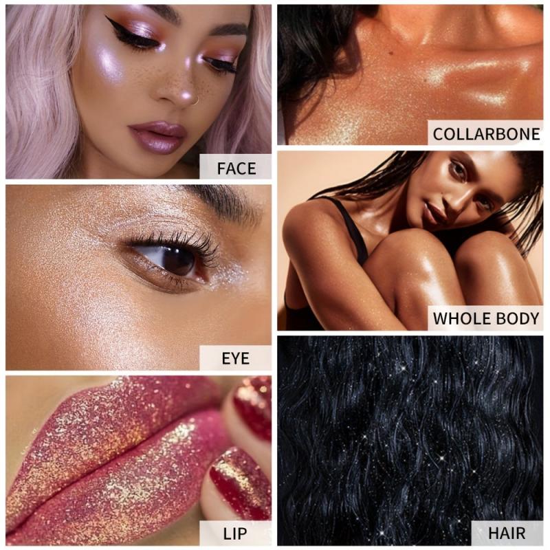 3Pcs Highlighter Powder Stick Glitter Shimmer High Gloss Blush Contouring Powder