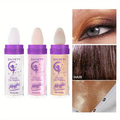 3Pcs Highlighter Powder Stick Glitter Shimmer High Gloss Blush Contouring Powder